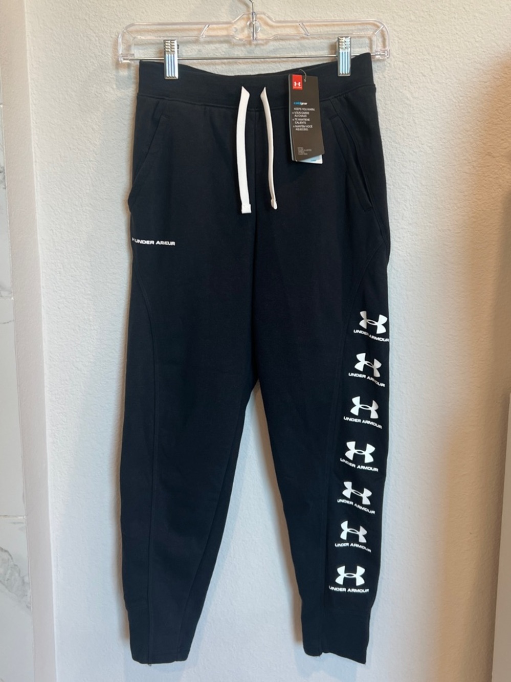 Under Armour Black Jogger Sweatpants with White Logo Accents